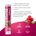 Activise Cranberry + Vitamin C Effervescent Tablet - Cranberry Flavor - Pack of 20's Benefits