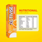 Activise Multivitamins + Minerals Effervescent Tablets - Mango , Pineapple, Orange Flavor - Pack of 20's Nutritional Values